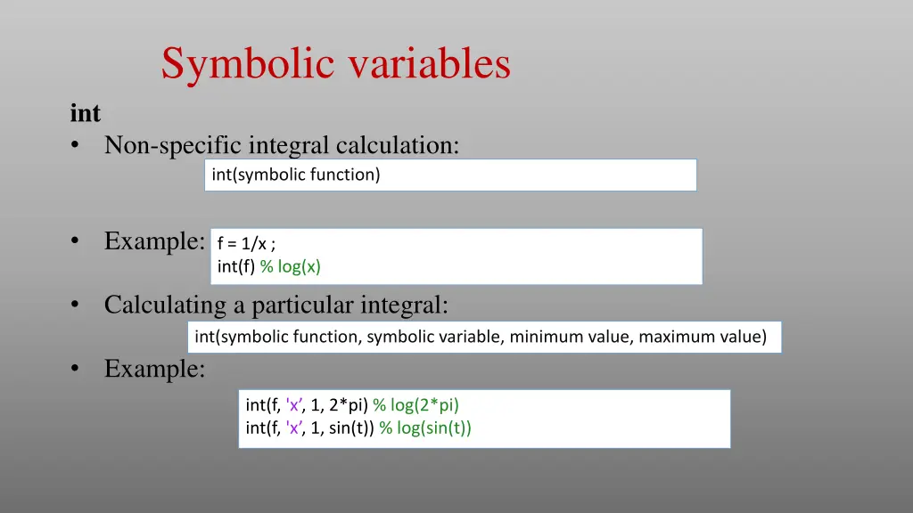 symbolic variables 1