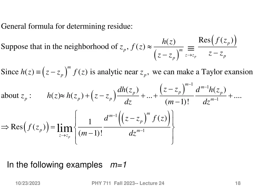 general formula for determining residue