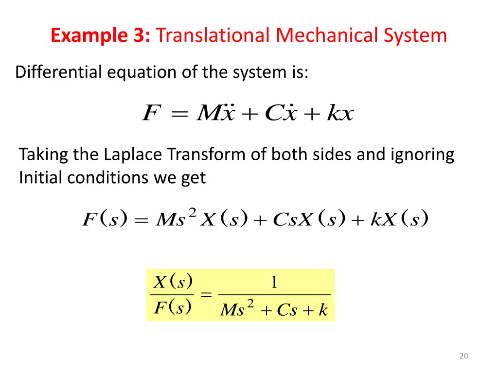 example 3 translational mechanical system 1