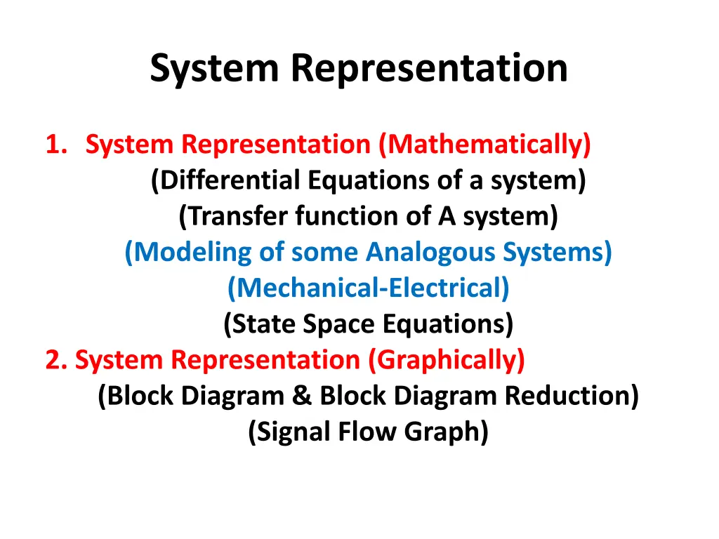 system representation