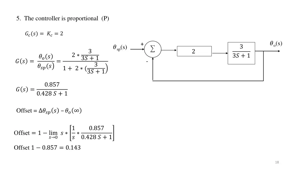 5 the controller is proportional p