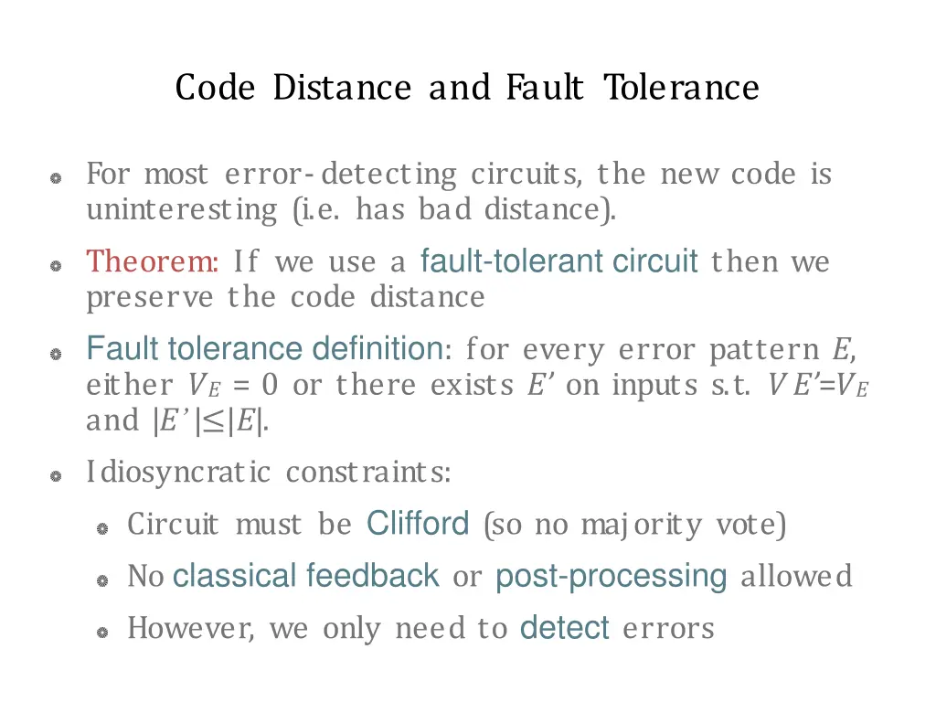 code distance and fault tolerance