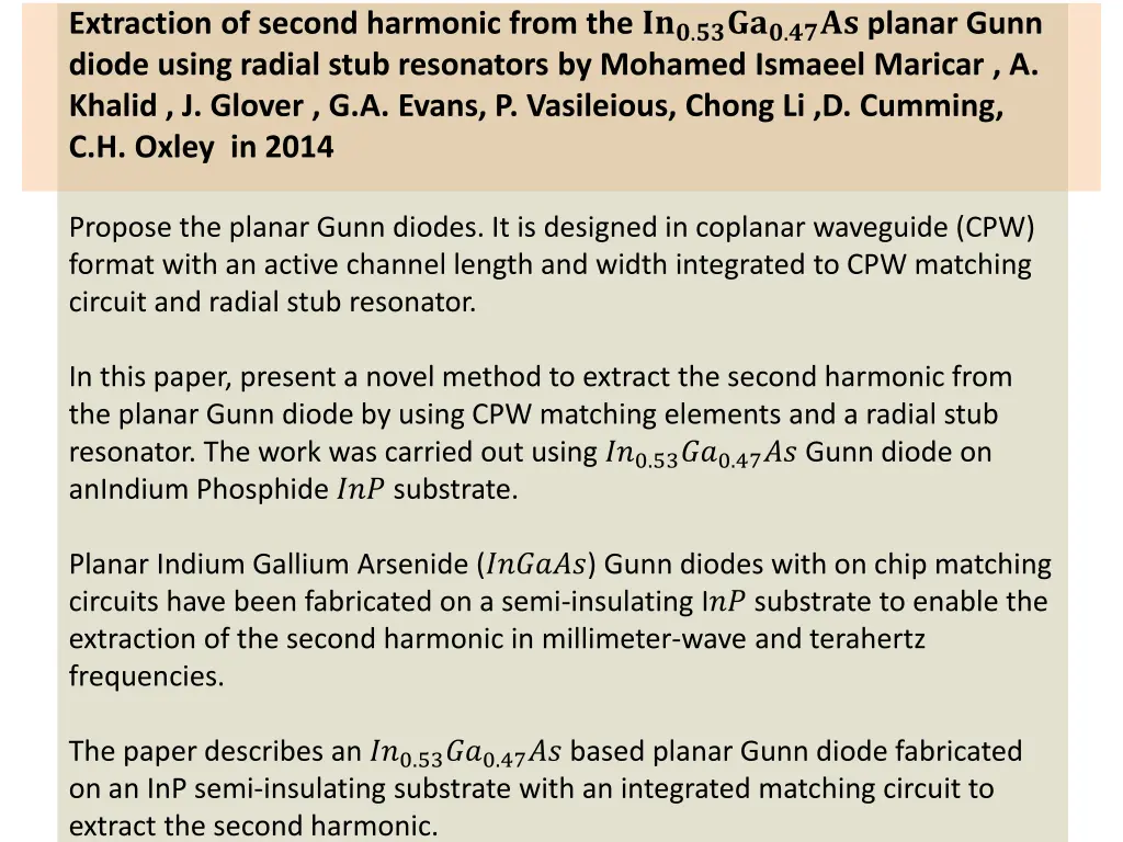 extraction of second harmonic from the planar