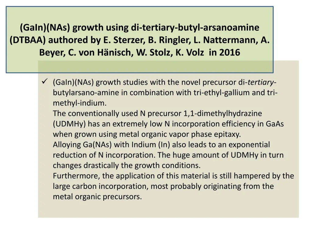 gain nas growth using di tertiary butyl