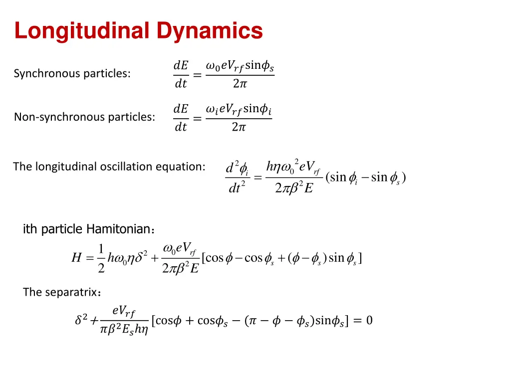 longitudinal dynamics