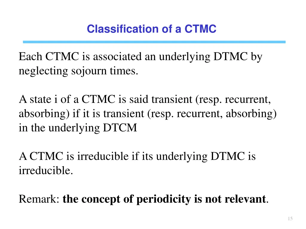 classification of a ctmc