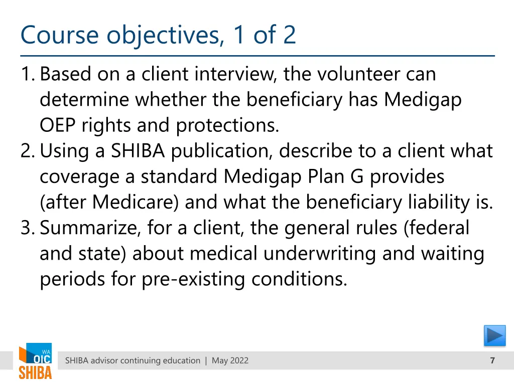 course objectives 1 of 2 1 based on a client