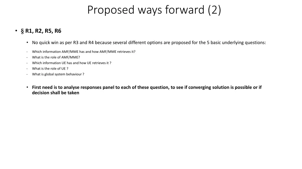 proposed ways forward 2