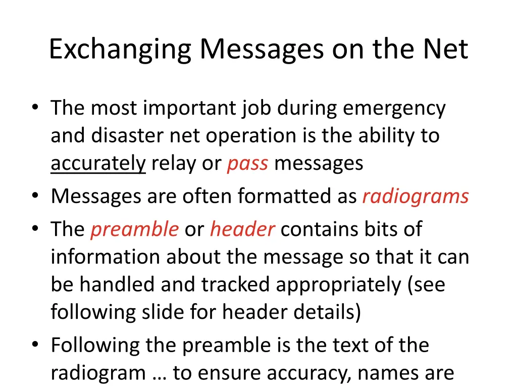 exchanging messages on the net