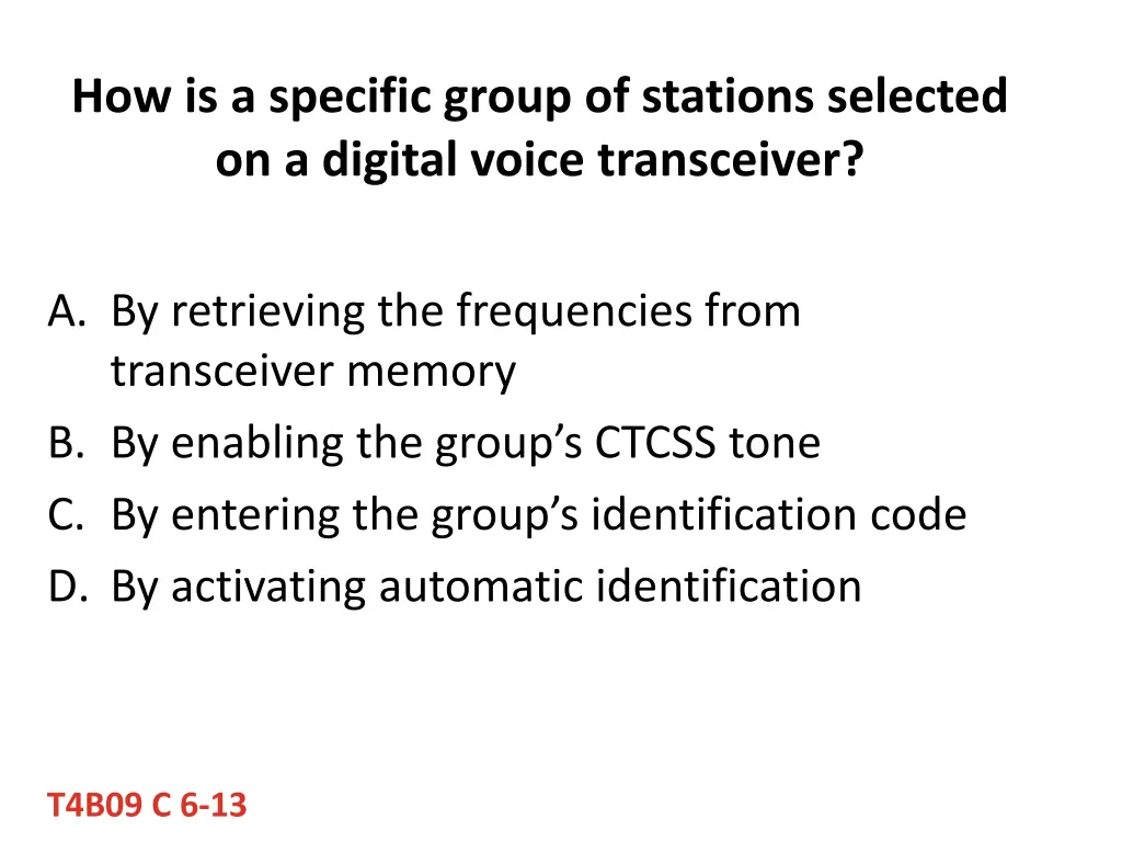 how is a specific group of stations selected