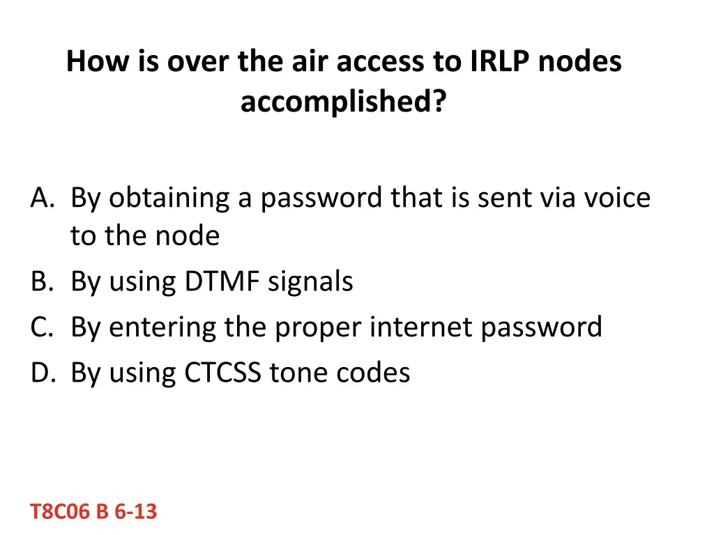how is over the air access to irlp nodes