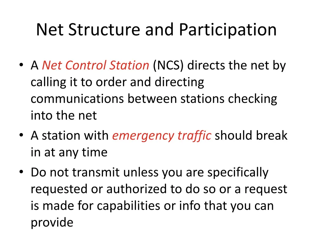 net structure and participation