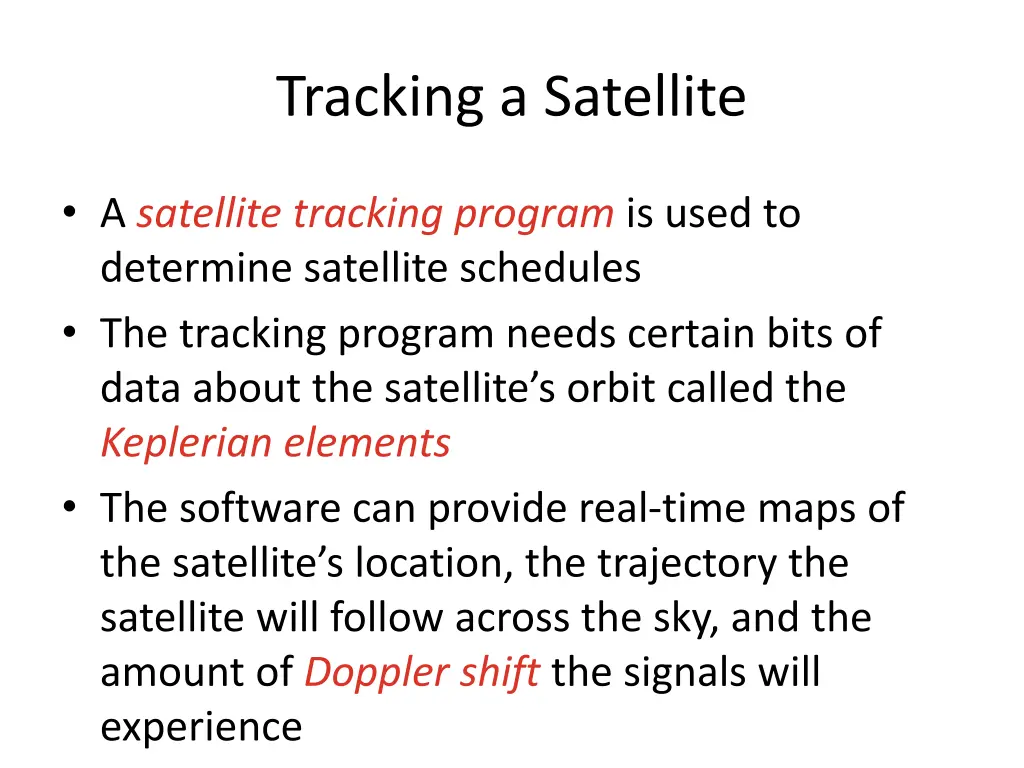 tracking a satellite