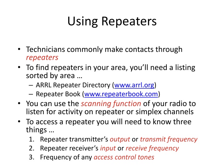 using repeaters