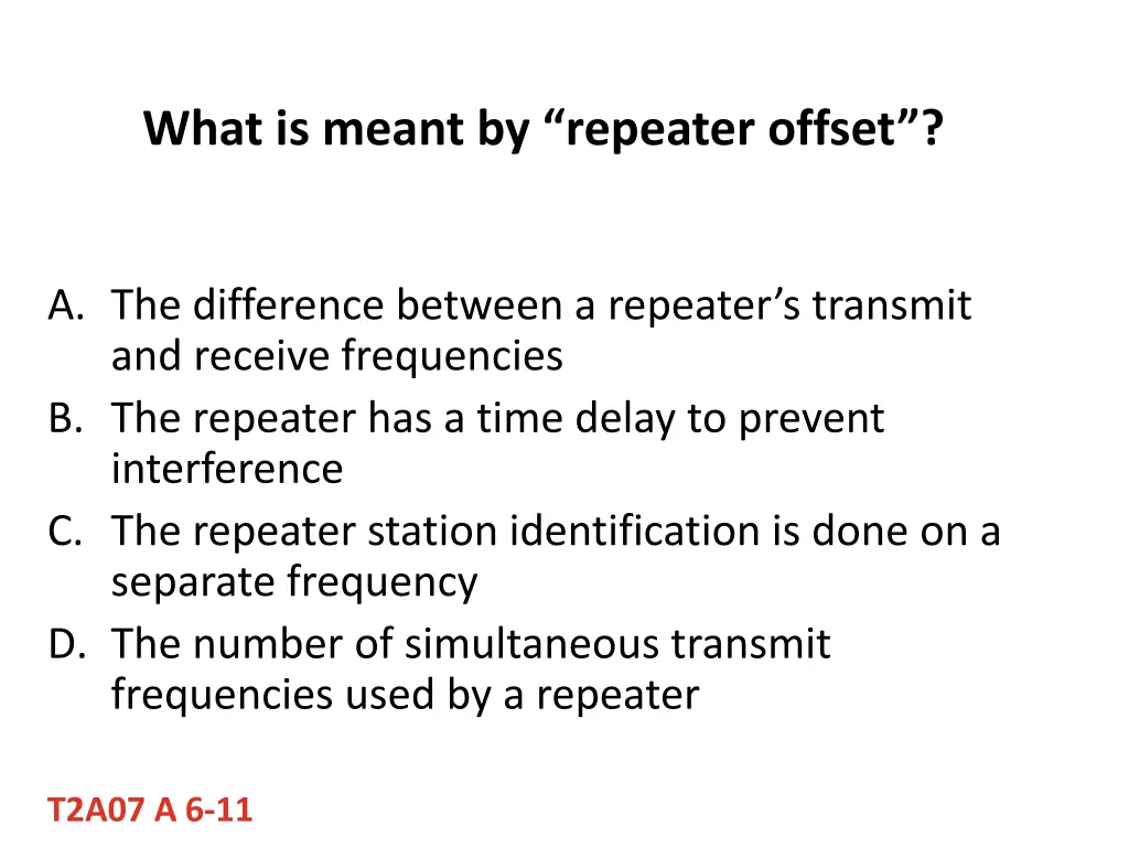 what is meant by repeater offset