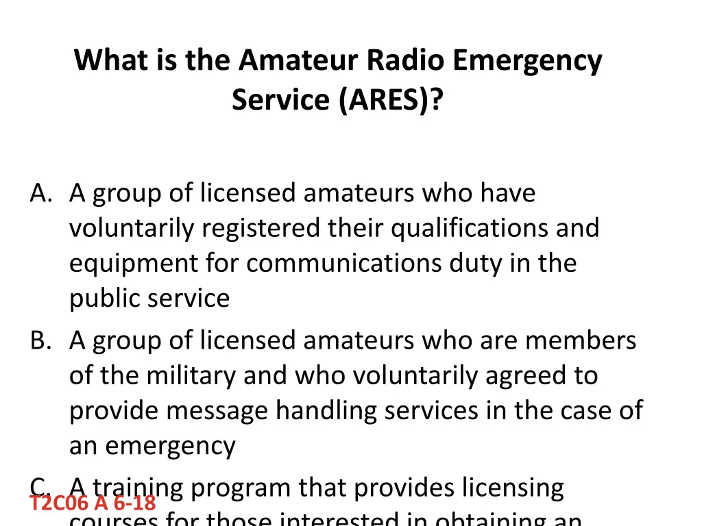 what is the amateur radio emergency service ares