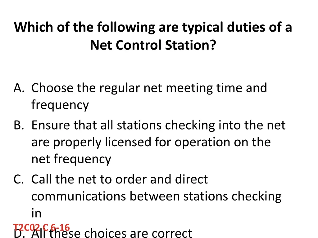 which of the following are typical duties