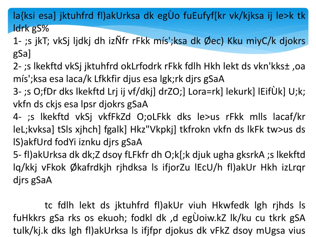 la ksi esa jktuhfrd fl akurksa dk eg o fueufyf