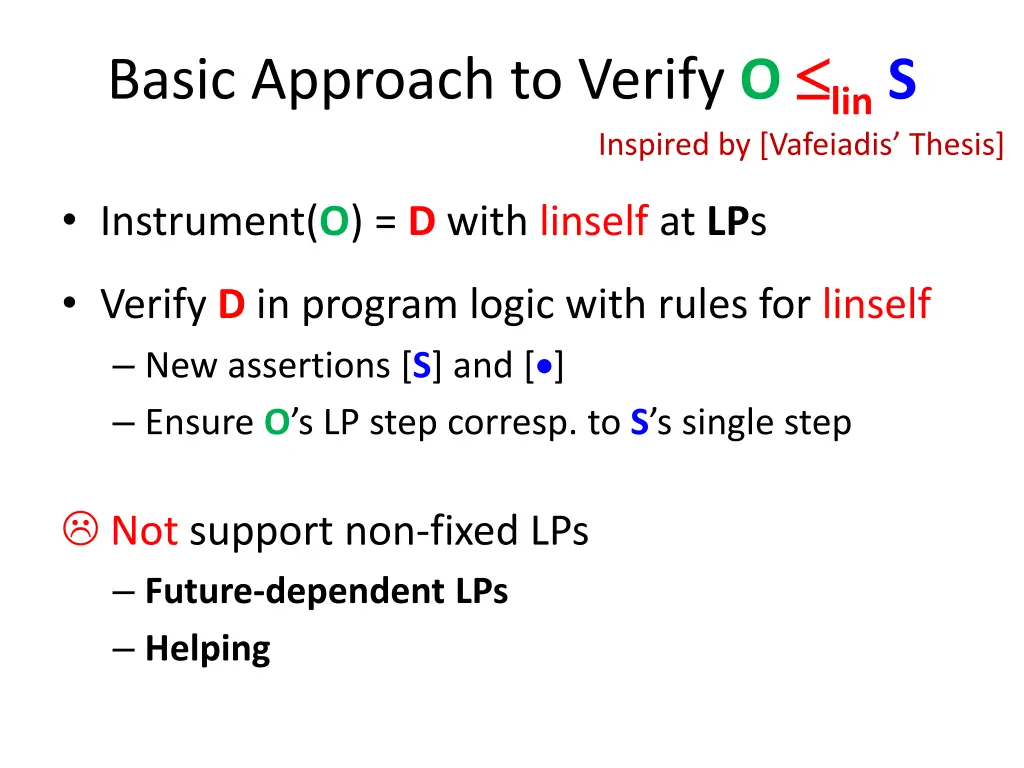 basic approach to verify o lin s