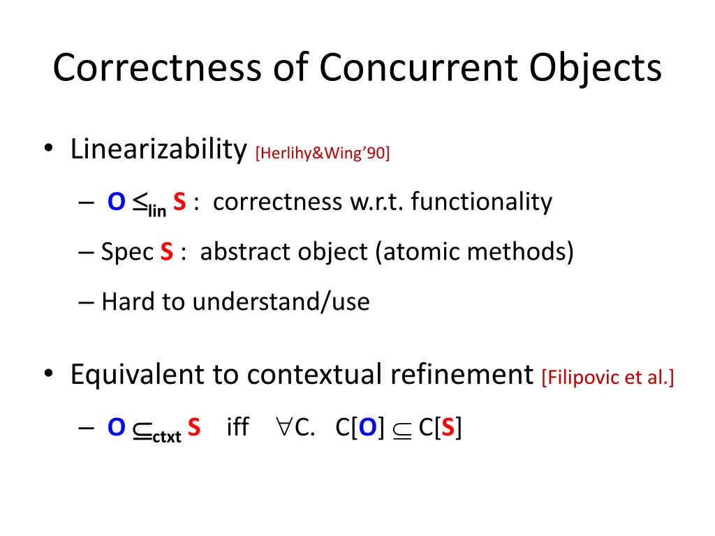 correctness of concurrent objects