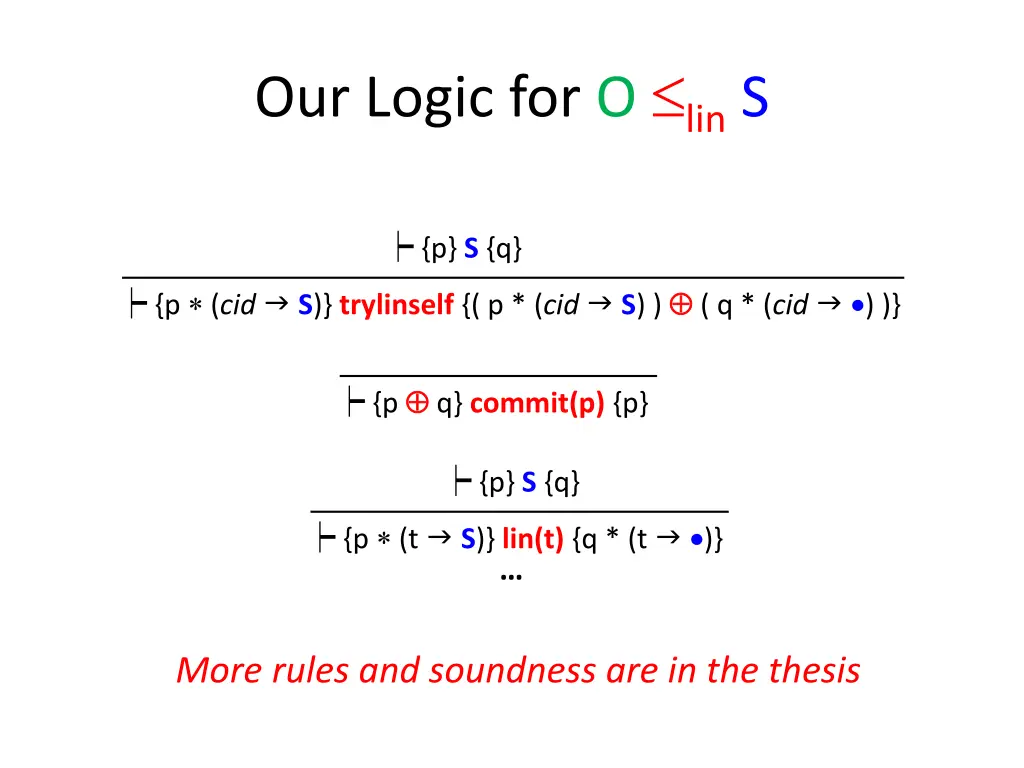 our logic for o lin s