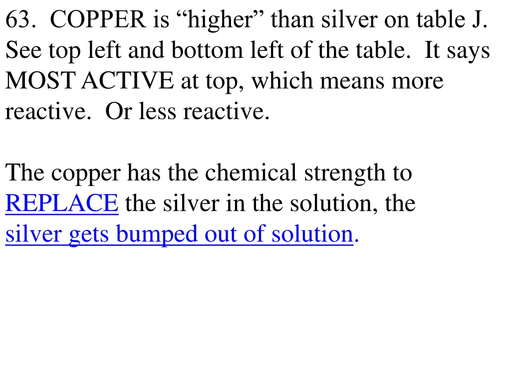 63 copper is higher than silver on table