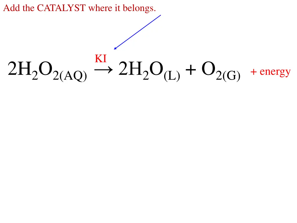 add the catalyst where it belongs
