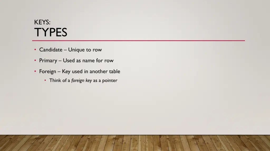 keys types