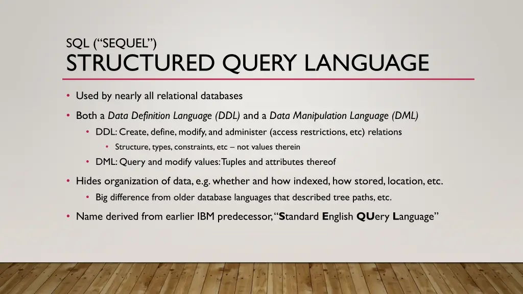 sql sequel structured query language