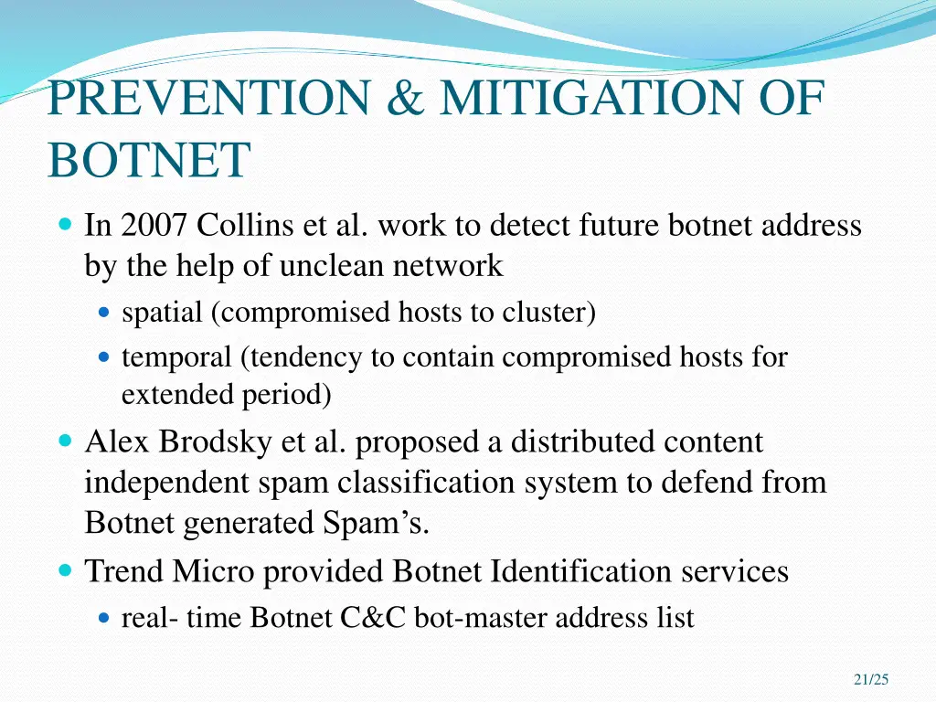 prevention mitigation of botnet