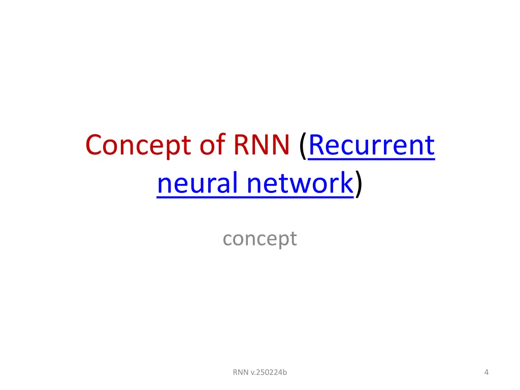 concept of rnn recurrent neural network