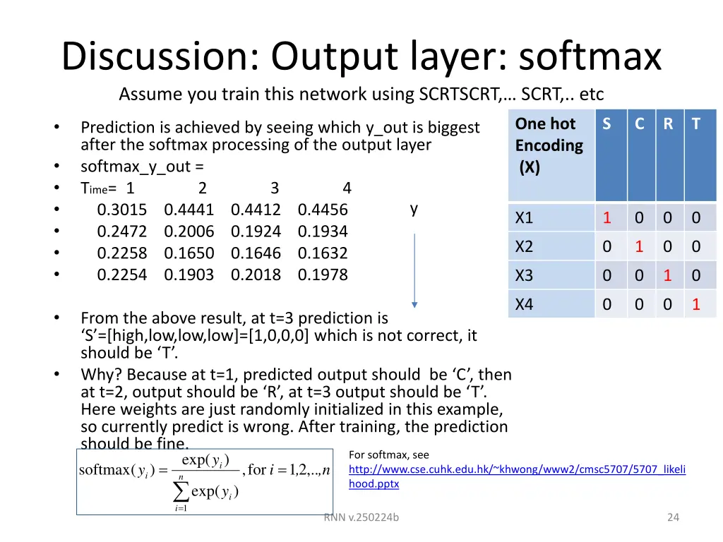 discussion output layer softmax assume you train