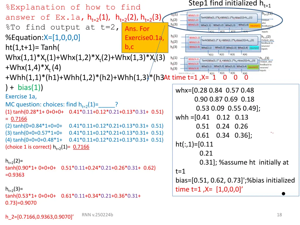 step1 find initialized h t 1