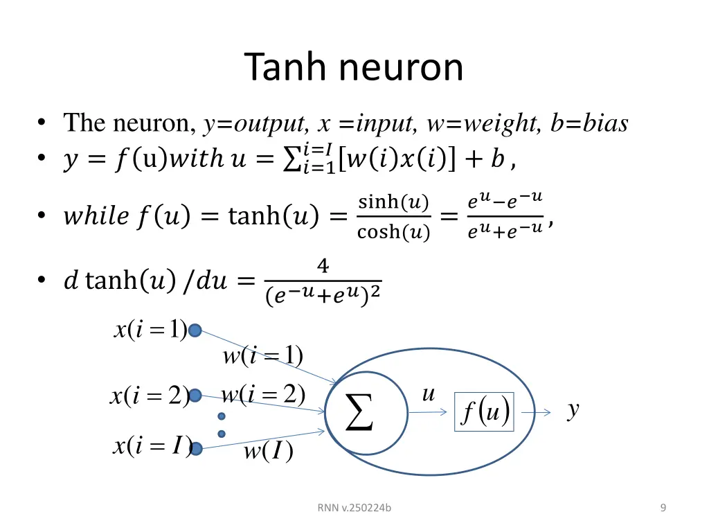 tanh neuron