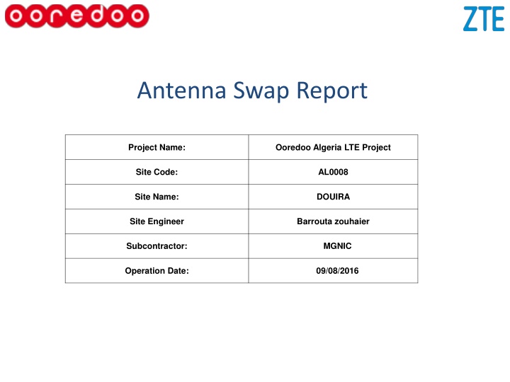 antenna swap report