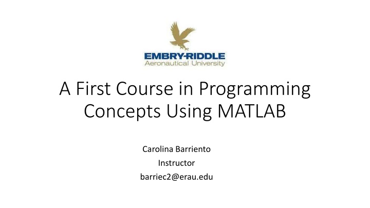 a first course in programming concepts using