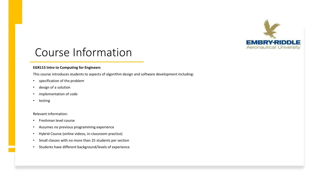 course information