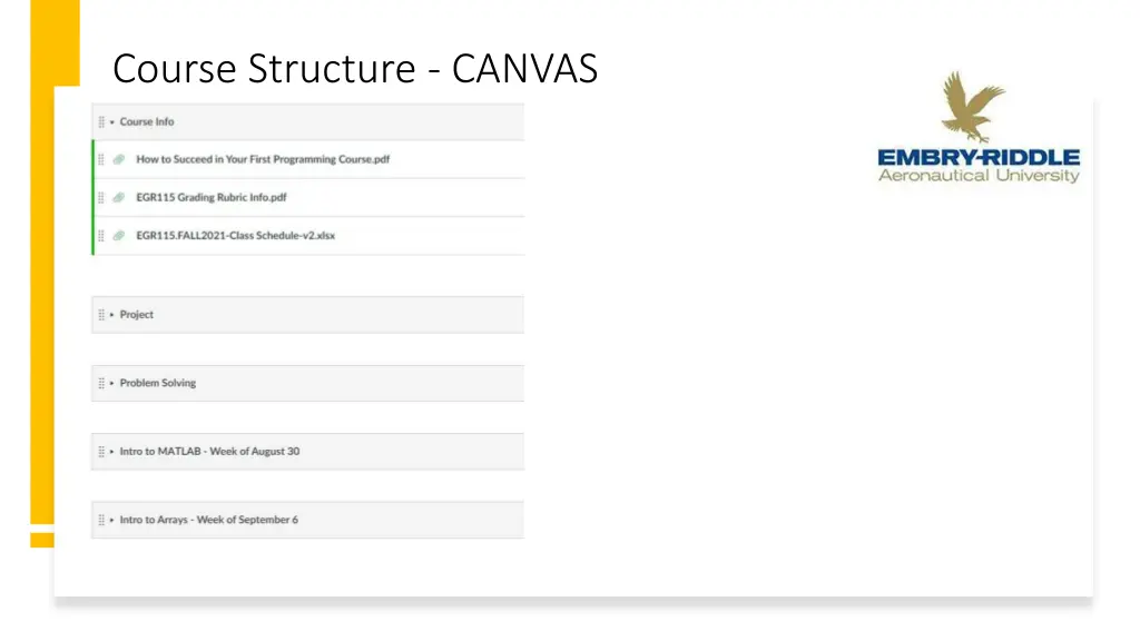 course structure canvas