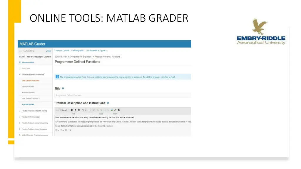 online tools matlab grader