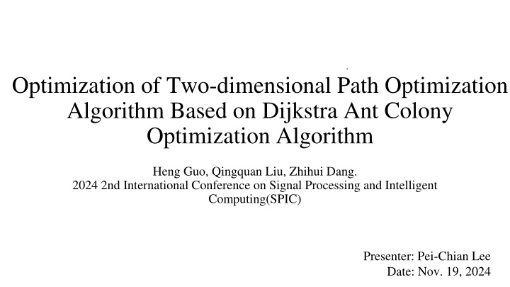 optimization of two dimensional path optimization