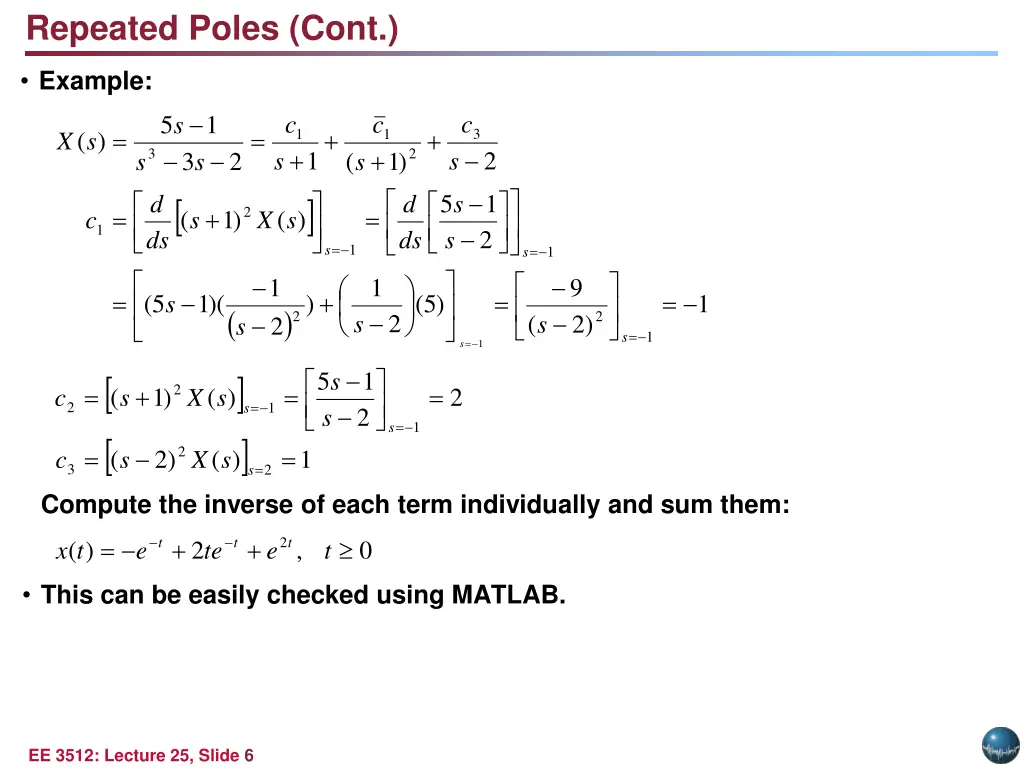 repeated poles cont