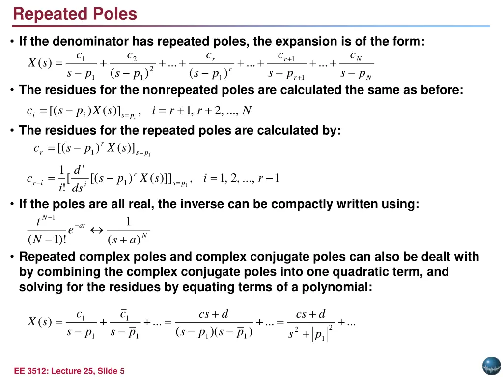 repeated poles