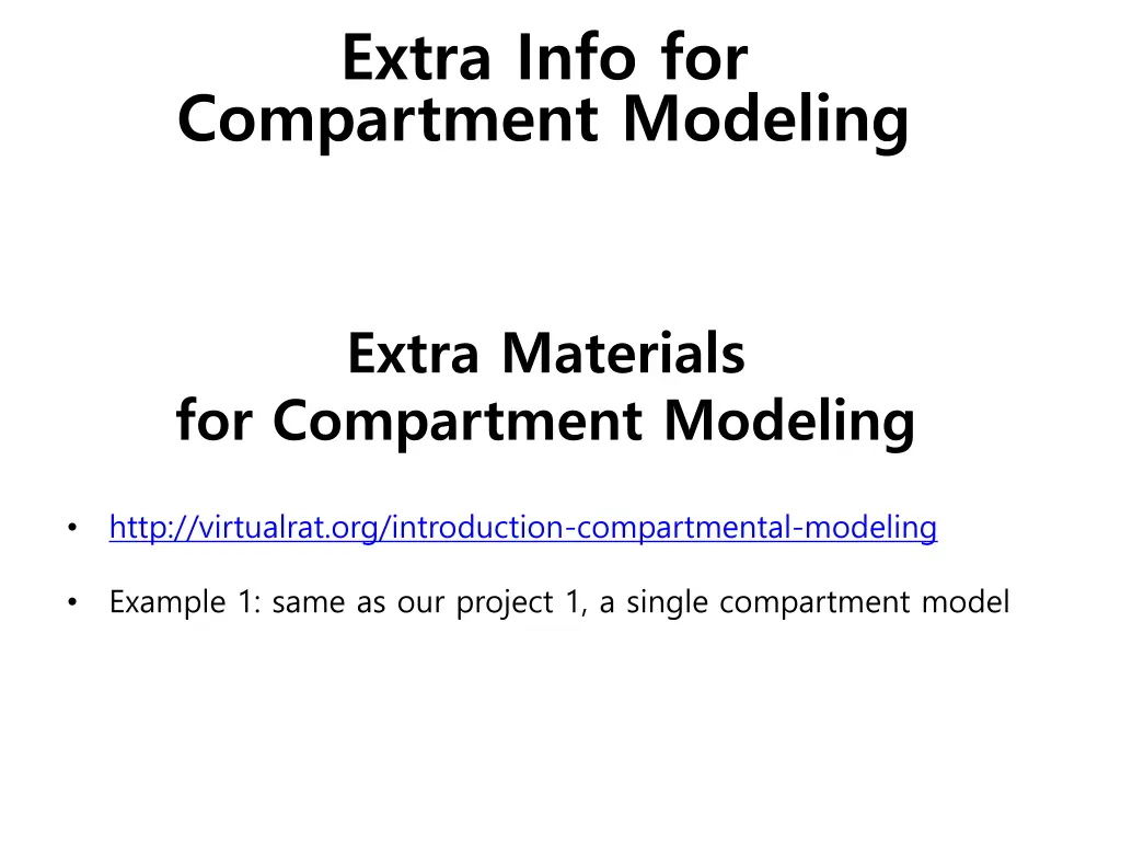 extra info for compartment modeling