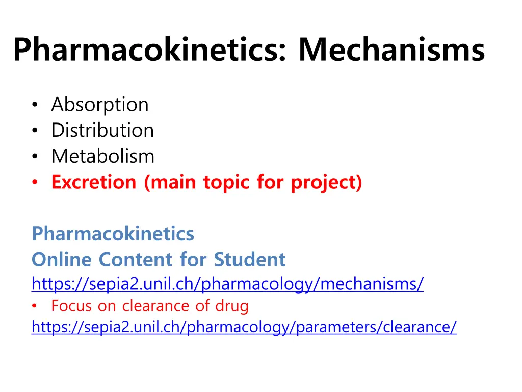 pharmacokinetics mechanisms