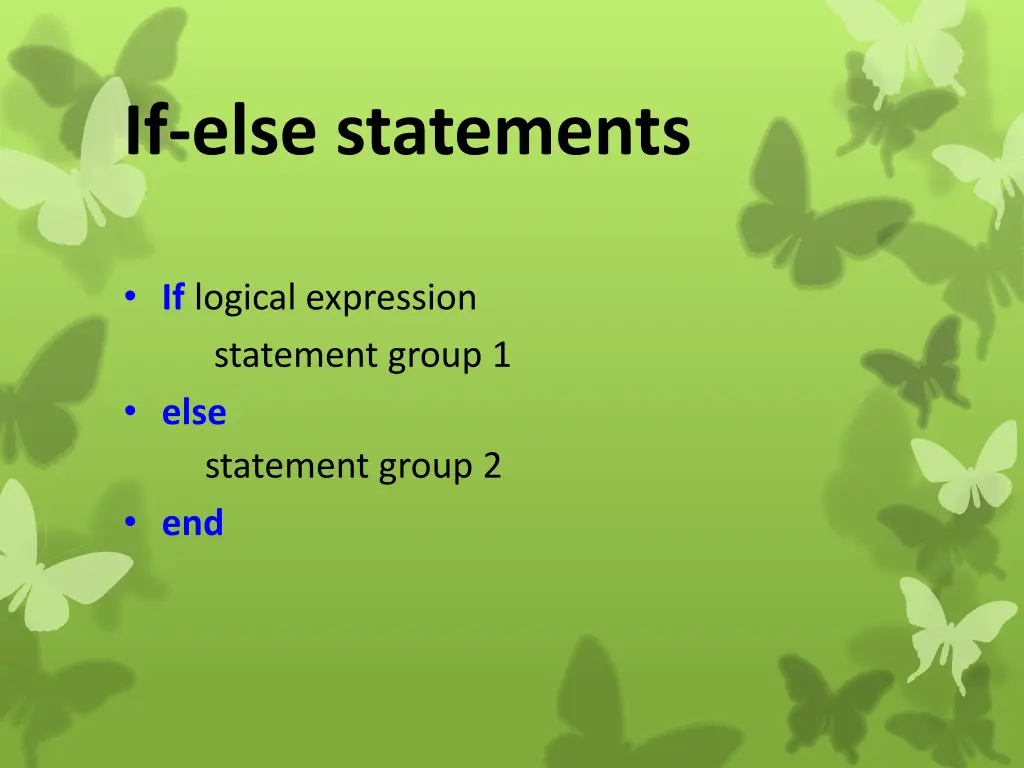 if else statements