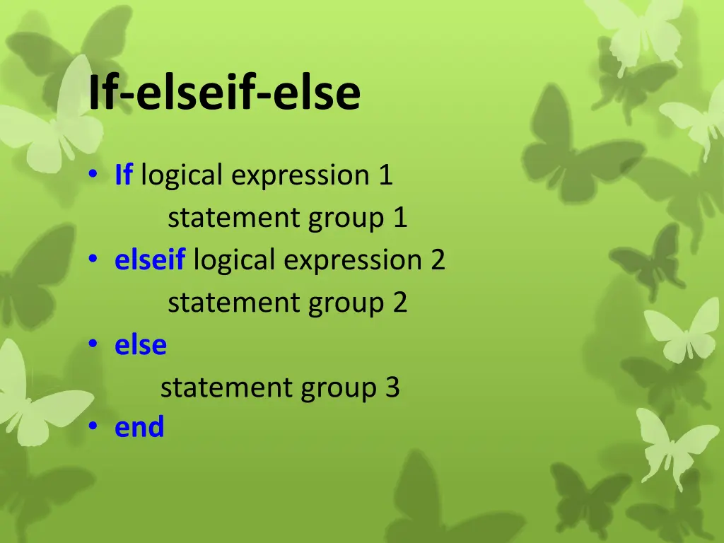 if elseif else