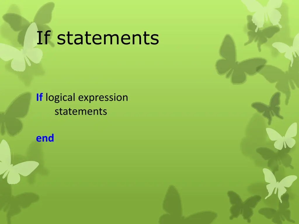 if statements