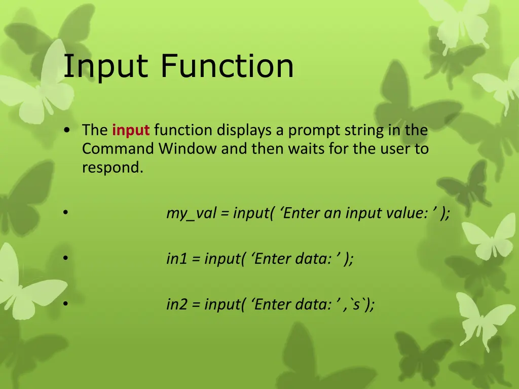 input function