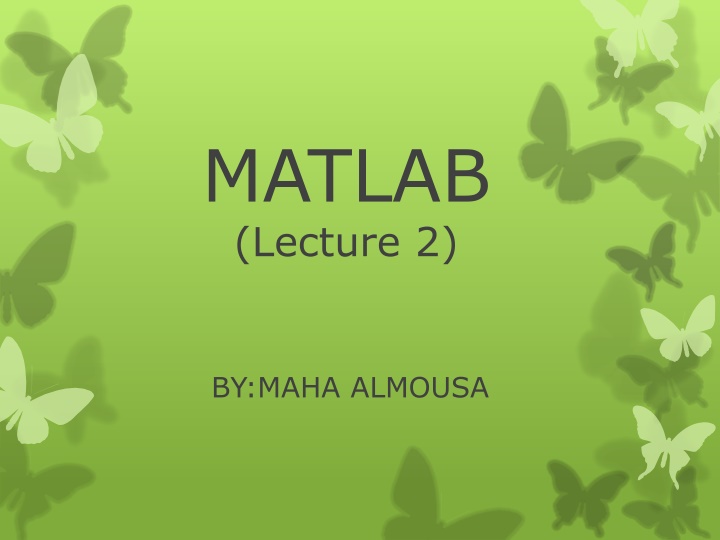 matlab lecture 2