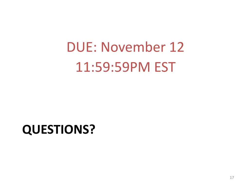 due november 12 11 59 59pm est